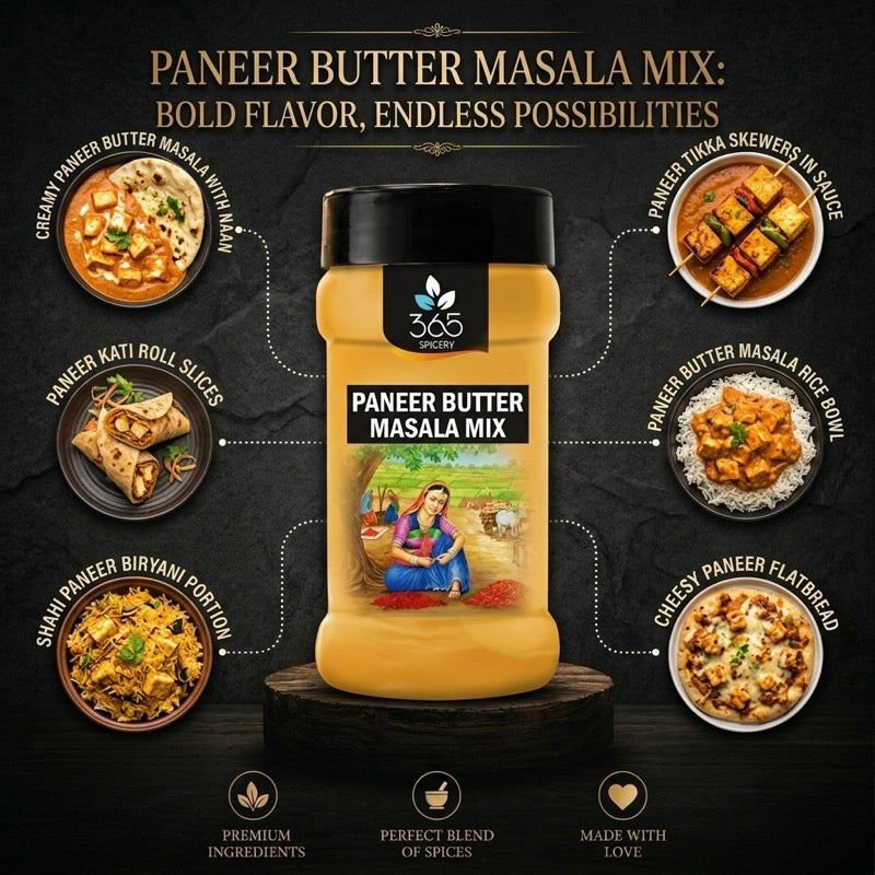 Paneer Butter Masala mix | Classic Creamy Curry Spice Blend | Gluten-Free | No Artificial Flavours | 365 Spicery