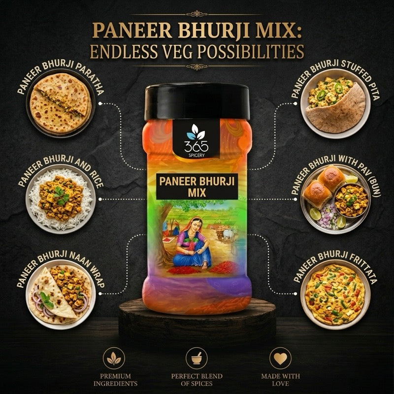Paneer Bhurji Mix | Quick Scrambled Cottage Cheese Spice | Gluten-Free | No Artificial Flavours | 365 Spicery