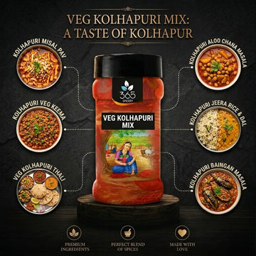 Veg Kolhapuri Mix | Spicy Authentic Indian Curry Base | Vegan | Gluten-Free | No Artificial Colours | 365 Spicery