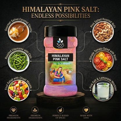 Himalayan Pink Salt | Pure Mineral Rich Crystals | Premium Quality | Vegan | 365 Spicery