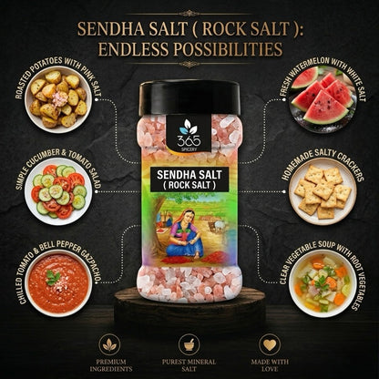 Sendha Salt (Rock Salt) | Pure Mineral Rich Crystals | Natural Source | 365 Spicery