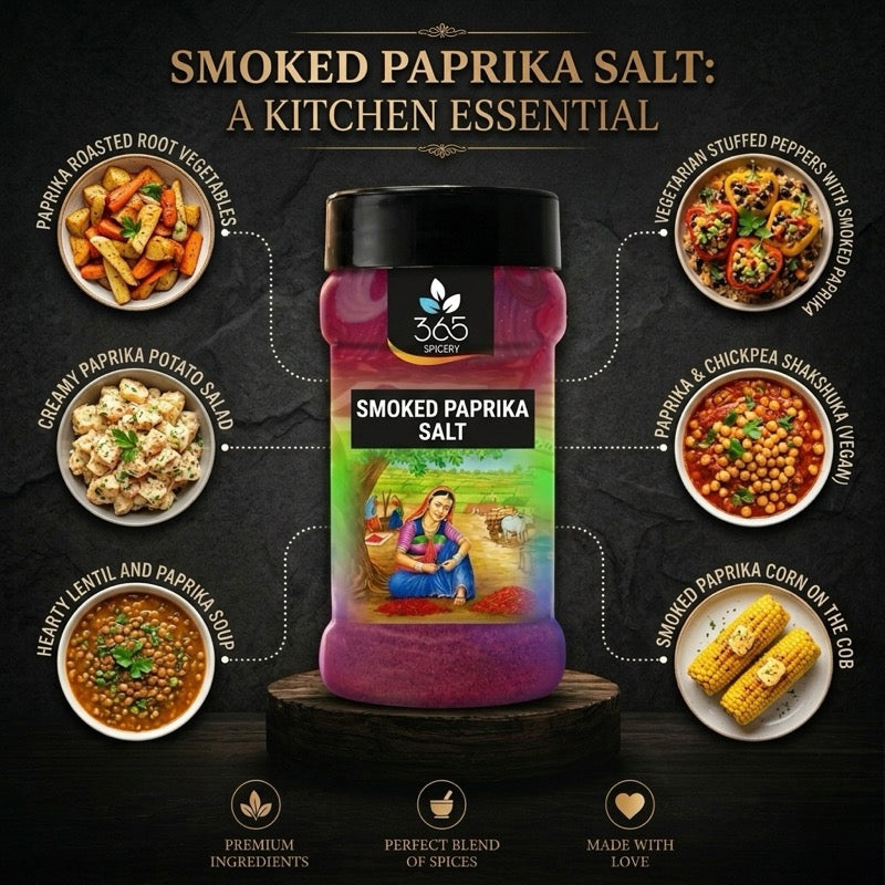 Smoked Paprika Salt | Deep Smoky Flavour | No Artificial Colours | Vegan | 365 Spicery