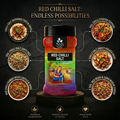 Red Chilli Salt | Bold Spicy Seasoning | No Artificial Flavours | Vegan | 365 Spicery