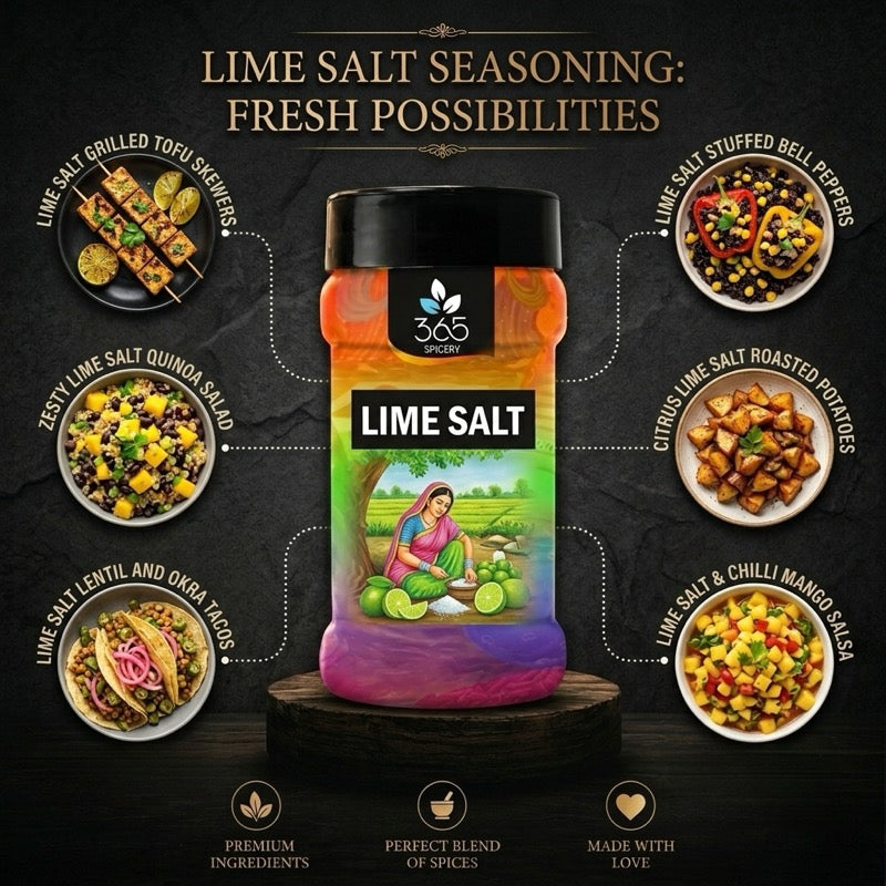 Lime Salt | Citrus Flavour Enhancer | No Artificial Colours | Gluten-Free | 365 Spicery
