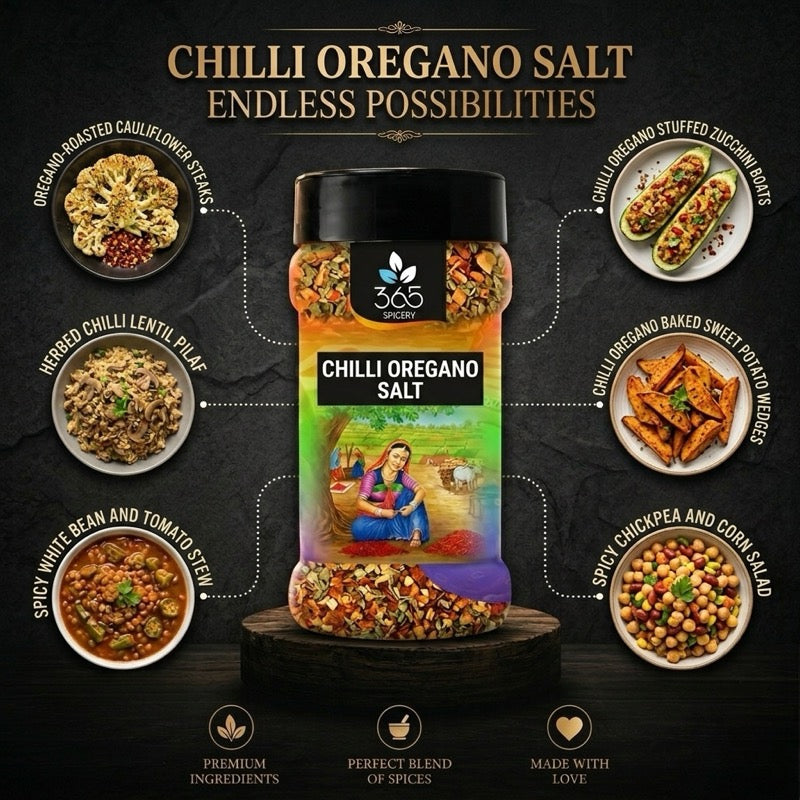 Chilli Oregano Salt | Italian Herb Infusion | Perfect for Pizza & Pasta | Vegan | 365 Spicery
