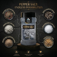 Pepper Salt | Classic Table Seasoning | Premium Quality Black Peppercorns | Vegan | 365 Spicery