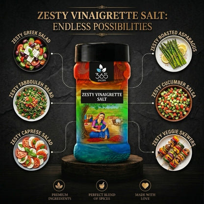 Zesty Vinaigrette Salt | Tangy Salad Seasoning | Natural Ingredients | Vegan | 365 Spicery
