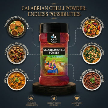 Calabrian Chilli Powder | Intense Fruity Heat for Spicy Recipes | Gluten-Free | Natural Ingredients | Made in India | 365 Spicery