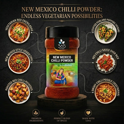 New Mexico Chilli Powder | Mild Earthy Heat for BBQ & Dry Rubs | Gluten-Free | No Artificial Colours | Made in India | 365 Spicery