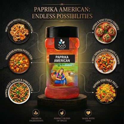 Paprika American | Mild & Versatile for Dry Rubs | Vegan | No Artificial Colours | 365 Spicery