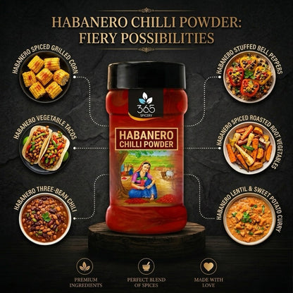 Habanero Chilli Powder | Fiery Heat for Gourmet Curries | Natural Ingredients | 365 Spicery