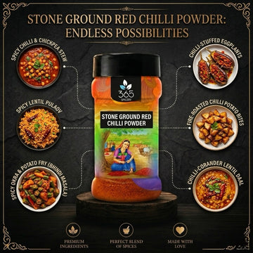 Stone Ground Red Chilli Powder | Traditional Texture for Gravies | Natural | 365 Spicery