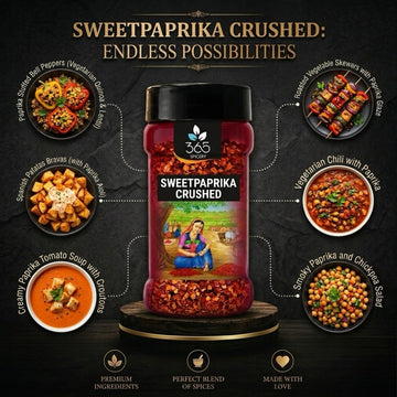 Sweet Paprika Crushed | Mild & Aromatic for Recipes | Vegan | No Artificial Colours | 365 Spicery