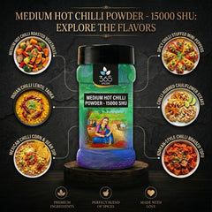 Medium Hot Chilli Powder -15000 SHU | Balanced Spice for Curries | Vegan | 365 Spicery