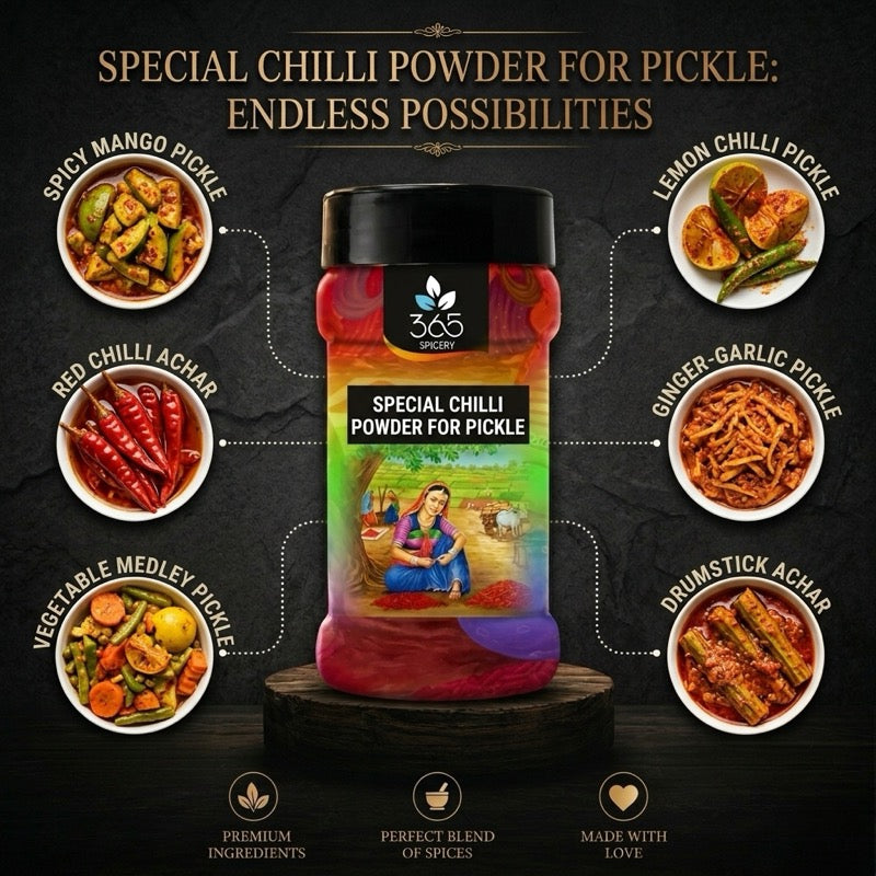 Special Chilli Powder For Pickle | Traditional Blend | Natural & Gluten-Free | 365 Spicery