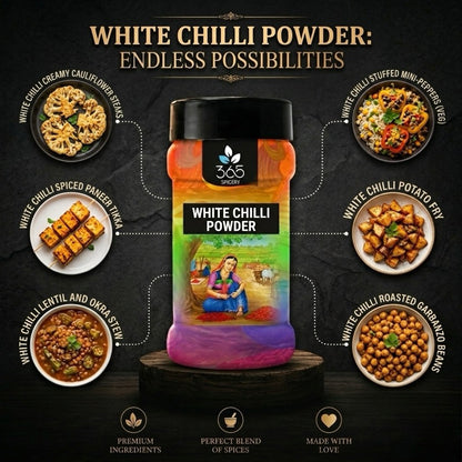 White Chilli Powder | Subtle Heat for Gourmet Recipes | Natural Ingredients | 365 Spicery