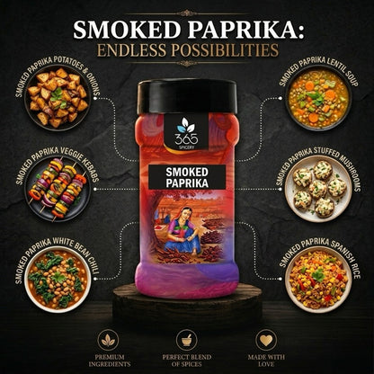 Smoked Paprika | Rich Smoky Aroma for BBQ & Dry Rubs | Natural & Gluten-Free | 365 Spicery