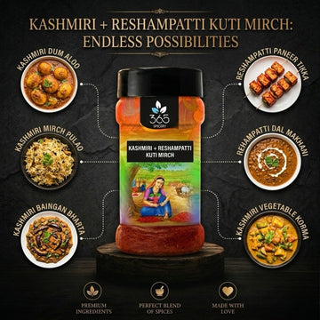 Kashmiri + Reshampatti Kuti Mirch | Balanced Coarse Blend | Natural Ingredients | 365 Spicery