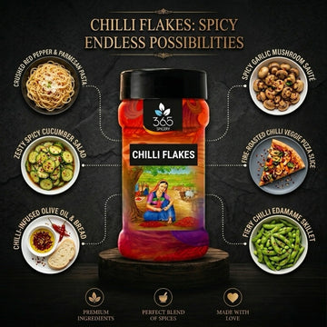 Chilli Flakes | Coarse Texture for Pizza & Pasta | Premium Quality | No Artificial Flavours | 365 Spicery