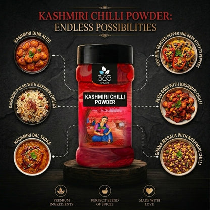 Kashmiri Chilli Powder | Vibrant Red Color for Indian Curries | Natural Ingredients | 365 Spicery