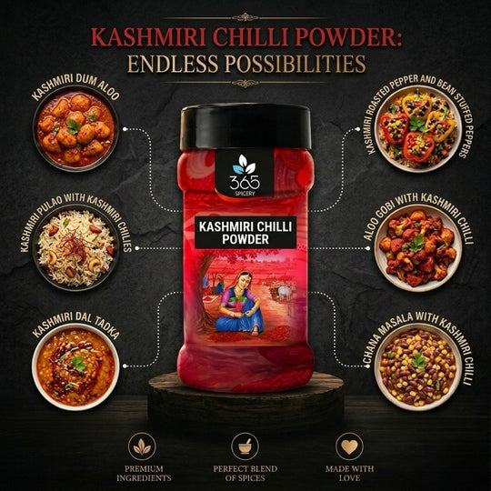 Kashmiri Chilli Powder | Vibrant Red Color for Indian Curries | Natural Ingredients | 365 Spicery