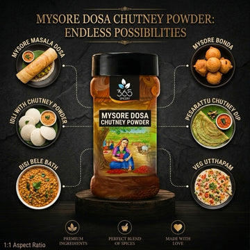 Mysore Dosa Chutney Powder | Spicy & Aromatic Breakfast Dip | No Artificial Flavours | 365 Spicery