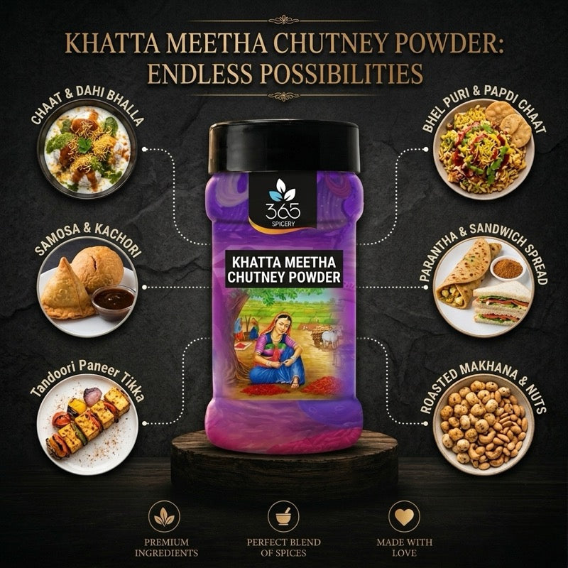 Khatta Meetha Chutney Powder | Sweet & Sour Chaat Essential | Natural Ingredients | 365 Spicery