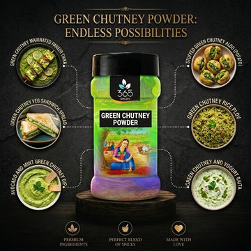 Green Chutney Powder | Fresh Coriander & Chilli Blend | Vegan | No Preservatives | 365 Spicery