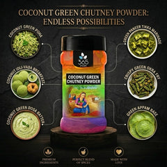 Coconut Green Chutney Powder | Fresh Herb & Nut Blend | Gluten-Free | No MSG | 365 Spicery