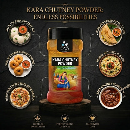 Kara Chutney Powder | Spicy South Indian Breakfast Dip | No Artificial Flavours | 365 Spicery