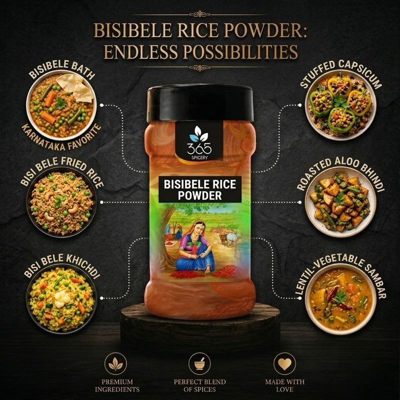 Bisibele Rice Powder | Traditional Lentil & Spice Mix | Premium Quality | No MSG | 365 Spicery