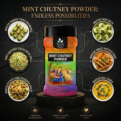 Mint Chutney Powder | Refreshing Herb Blend for Snacks | No Artificial Colours | Vegan | 365 Spicery