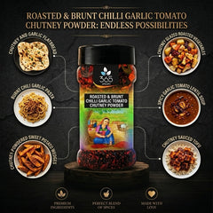 Roasted & Burnt Chilli Garlic Tomato Chutney Powder | Tangy & Spicy | Natural Ingredients | 365 Spicery