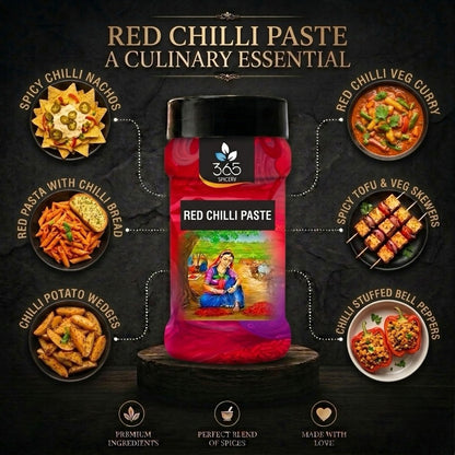 Red Chilli Paste | Intense Spicy Cooking Base | No MSG | Vegan | Gluten-Free | Premium Quality | 365 Spicery