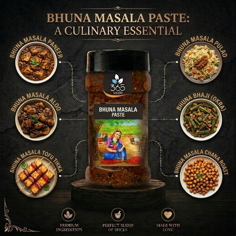 Bhuna Masala Paste | Slow-Roasted Aromatic Base | No Artificial Flavours | Natural Ingredients | 365 Spicery