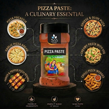 PIZZA PASTE | Tangy Herb-Infused Tomato Base | No Artificial Flavours | Natural Ingredients | 365 Spicery