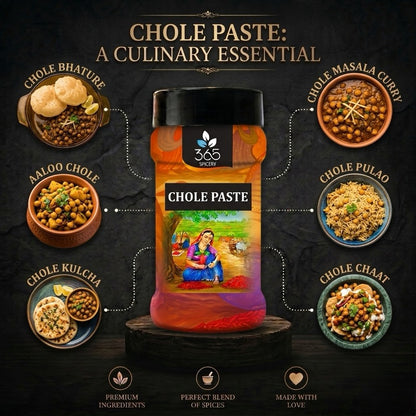 Chole Paste | Authentic Chickpea Curry Base | No MSG | Natural Ingredients | Premium Quality | 365 Spicery