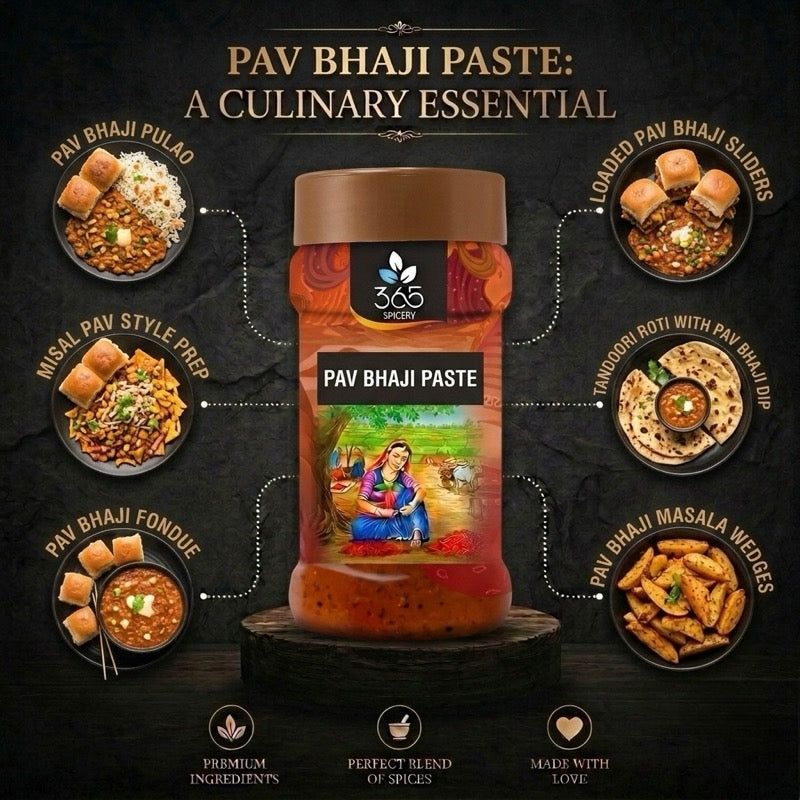PAV BHAJI PASTE | Classic Mumbai Street Food Base | No Artificial Flavours | Gluten-Free | Vegan | 365 Spicery