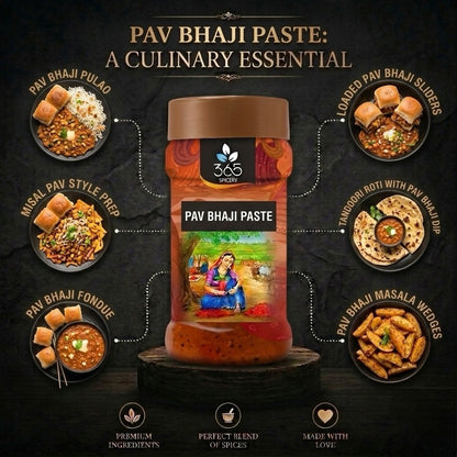 PAV BHAJI PASTE | Classic Mumbai Street Food Base | No Artificial Flavours | Gluten-Free | Vegan | 365 Spicery