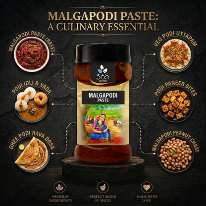 MALGAPODI PASTE | Spicy Roasted Lentil Condiment | No Preservatives | Premium Quality | Made in India | 365 Spicery