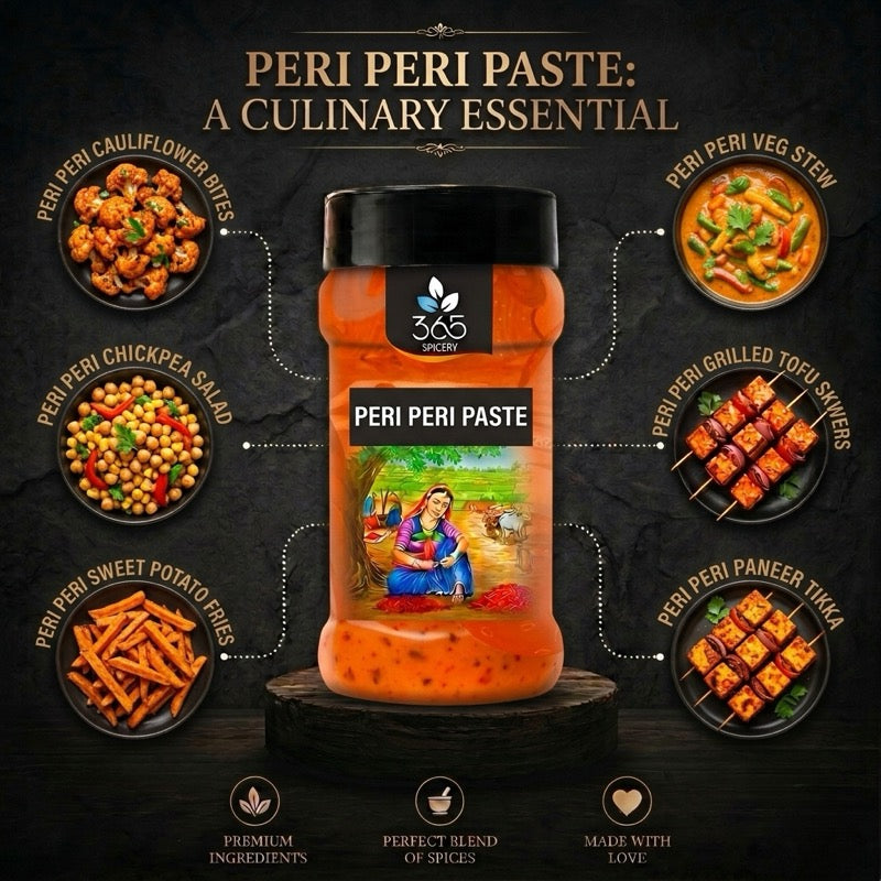 PERI PERI PASTE | Zesty African Chilli Blend | Vegan | Gluten-Free | Premium Restaurant Quality | 365 Spicery