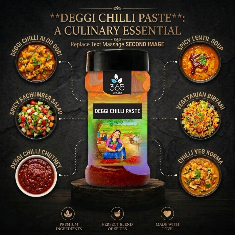 DEGGI CHILLI PASTE | Vibrant Colour & Flavour | Vegan | No Artificial Colours | 365 Spicery