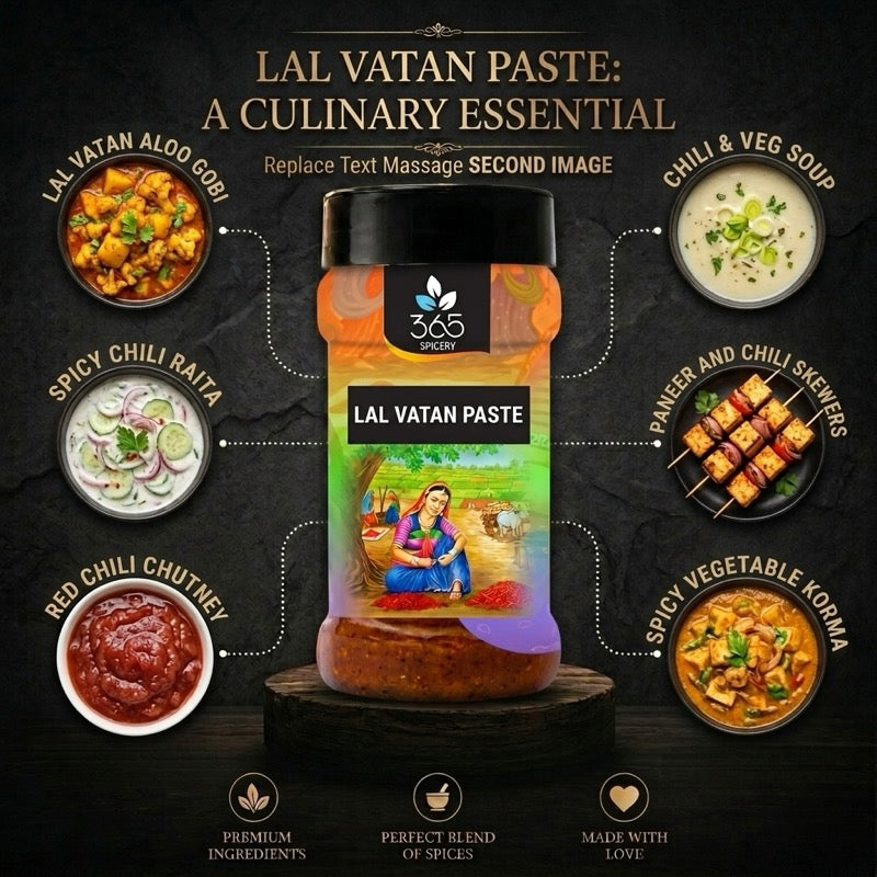 Lal Vatan Paste | Spicy Maharashtrian Gravy Base | Vegan | No MSG | Premium Quality | 365 Spicery