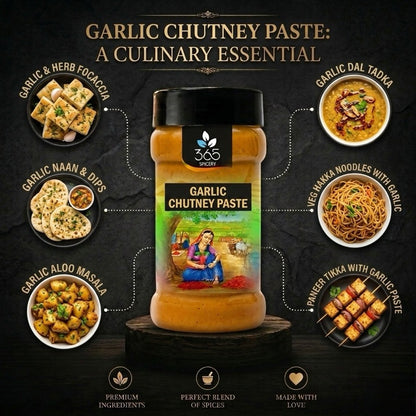 GARLIC CHUTNEY PASTE | Spicy Condiment | Vegan | No Artificial Flavours | Made in India | 365 Spicery