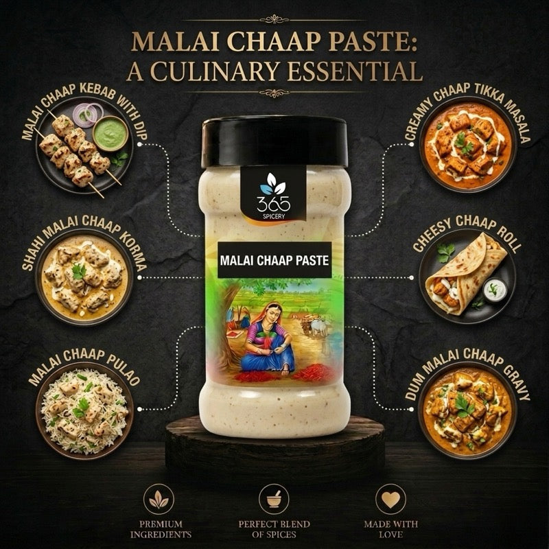 MALAI CHAAP PASTE | Creamy Marinade | No Artificial Flavours | Gluten-Free | 365 Spicery