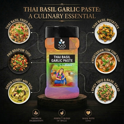 THAI BASIL GARLIC PASTE | Aromatic Stir-fry Base | Vegan | No MSG | Premium Quality | 365 Spicery