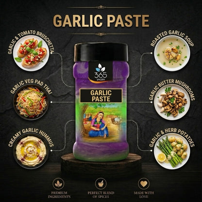 GARLIC PASTE | Fresh Aromatic Base | Vegan | No Artificial Flavours | Premium Quality | 365 Spicery