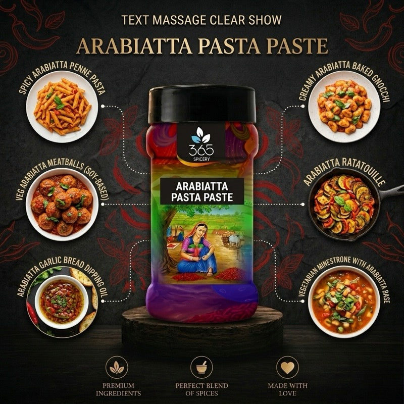 ARABIATTA PASTA PASTE | Spicy Tomato Sauce Base | Vegan | No Artificial Colours | 365 Spicery
