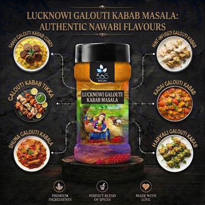 Lucknowi Galouti kabab masala | Royal Aromatic Spice Blend | Natural Ingredients | No MSG | 365 Spicery