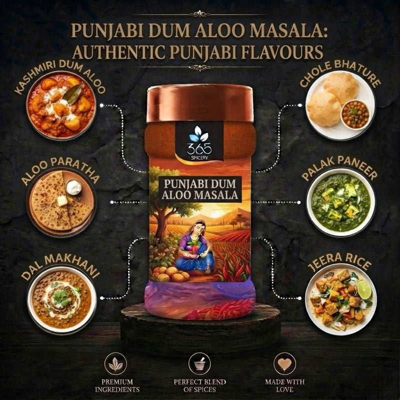 Punjabi Dum Aloo Masala | Rich Potato Curry Blend | Vegan | No Artificial Colours | 365 Spicery